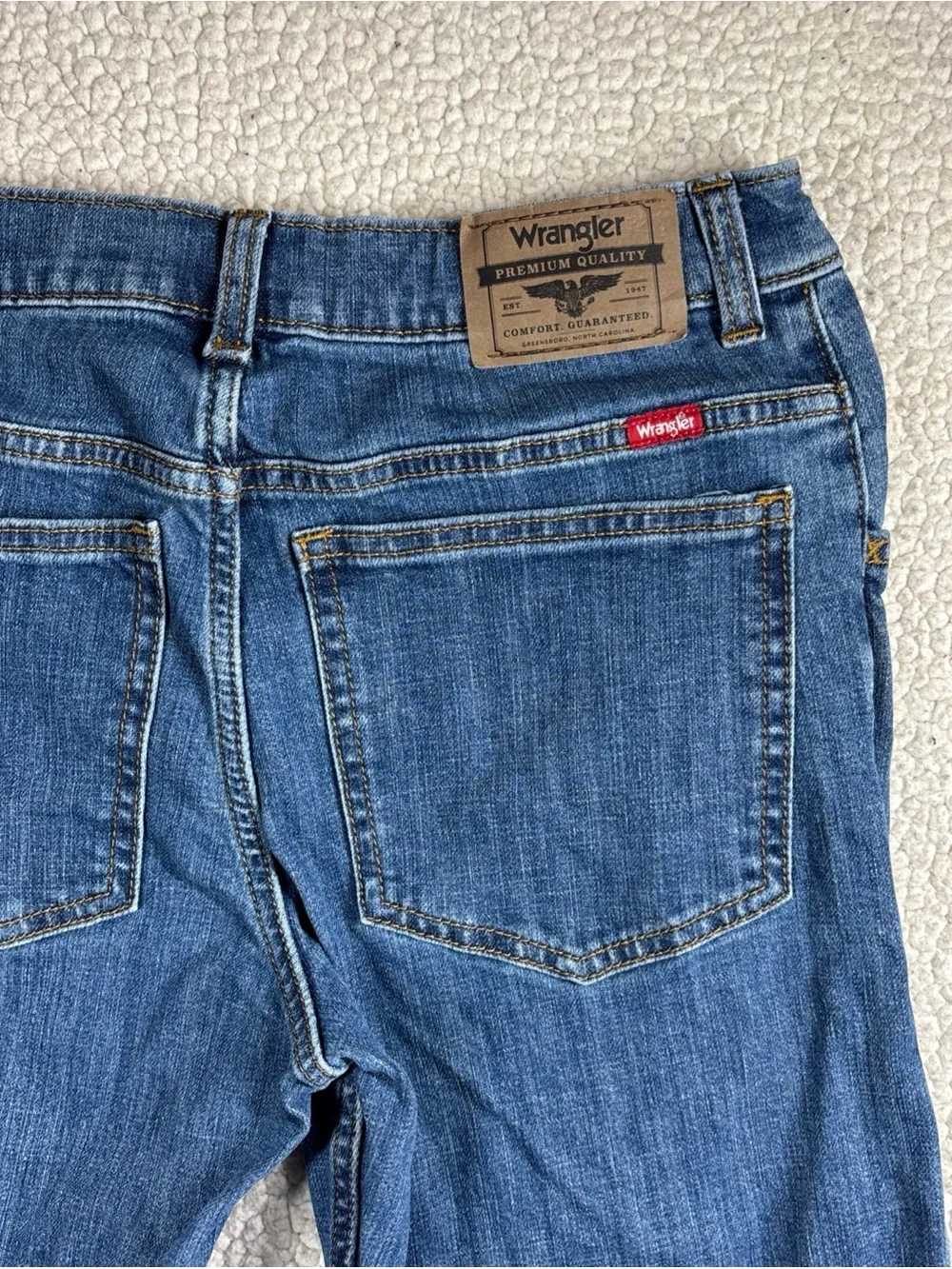 Wrangler Boys Five Star Classic Stretch Bootcut Jean Size 16 Regular Medium Wash